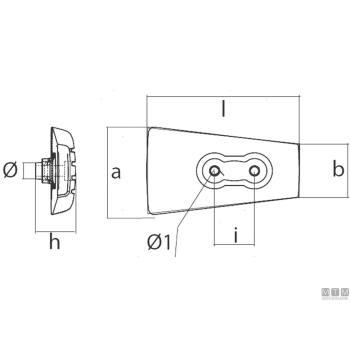 Anodo a piastra piede per volvo sx1 in zinco