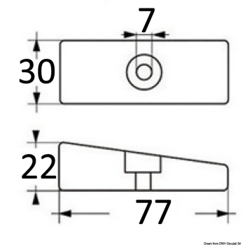Anodo a piastrina 75/225 mm 36x72 