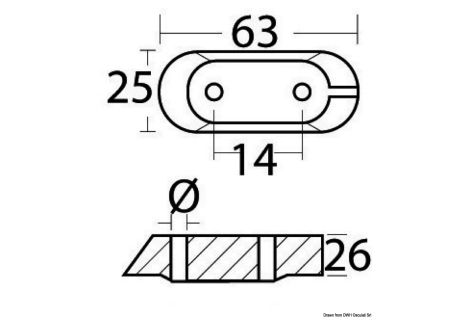 Anodo alluminio cavalletto Yamaha 4/70 HP 