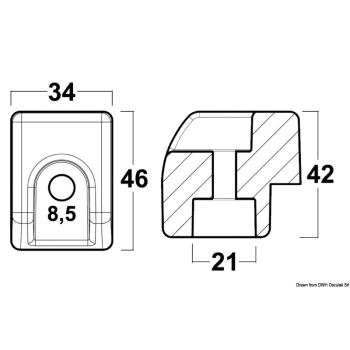 Anodo alluminio JOHNSON/EVINRUDE G2-serie 200/300 