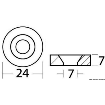Anodo alluminio Ø mm 24 Yamaha 