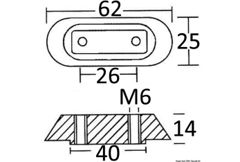 Anodo alluminio piatrina Honda mm 63x25 