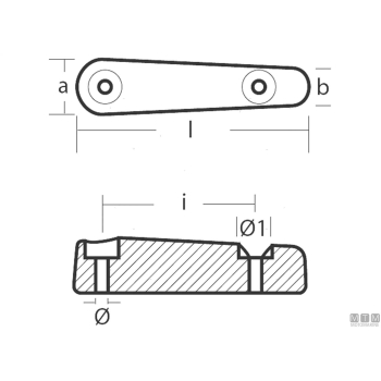 Anodo barra arneson l186mm in zinco