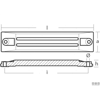 Anodo barra per honda 75/130 in alluminio