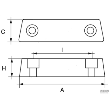 Anodo barra per volvo duoprop in zinco