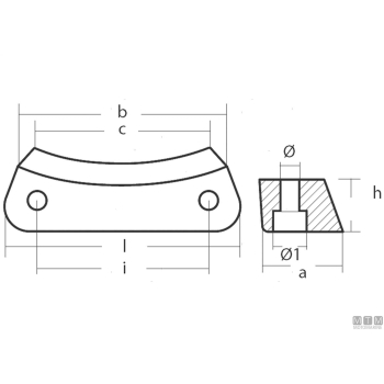 Anodo barra per volvo duoprop new in zinco