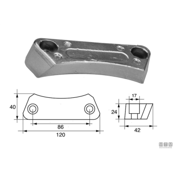 Anodo barra volvo duo prop new al