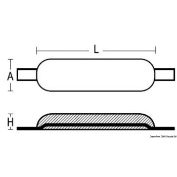 Anodo magnesio da saldare mm 300 x 80 1,5 kg 