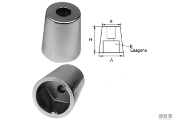 Anodo ogiva hex d35mm al 