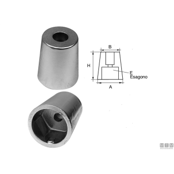 Anodo ogiva hex d50mm al 