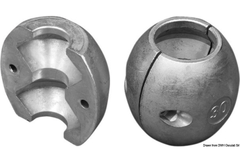 Anodo oliva alluminio asse mm 35 (1 3/8) 