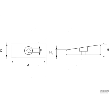 Anodo piastrina gambo per mercury optimax in zinco