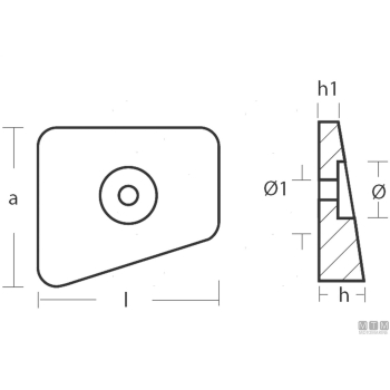 Anodo piastrina john/evin 20/35 in zinco