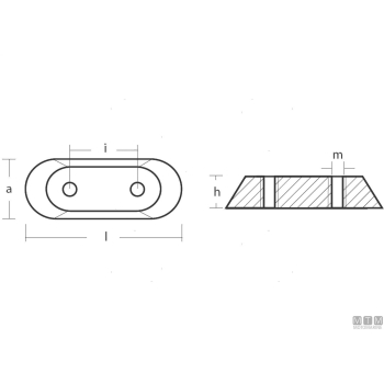 Anodo piastrina john/evin 2/150 in alluminio