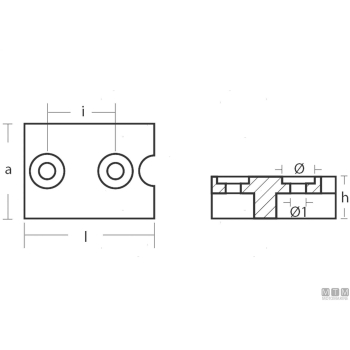 Anodo piastrina john/evin 40/150 in zinco