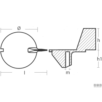 Anodo pinna per mercury 15/20/25 in zinco