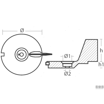Anodo pinna per mercury 18/25 in zinco