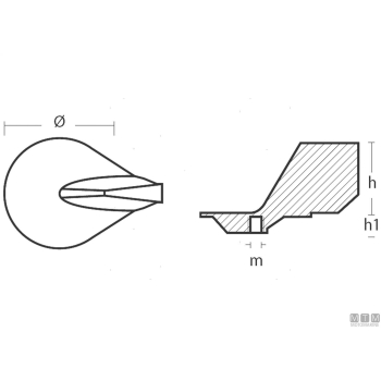 Anodo pinna per mercury v6 in zinco