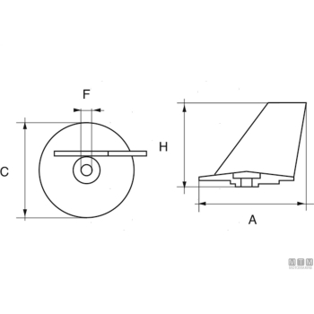 Anodo pinna per tohatsu m25c2 in zinco