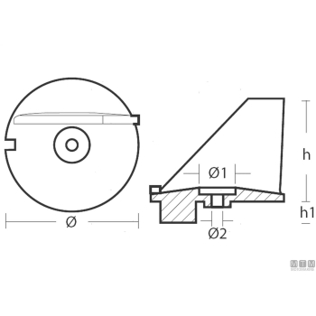 Anodo pinna per tohatsu m60b in zinco