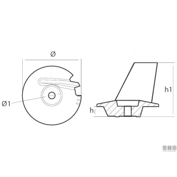 Anodo pinna per tohatsu mfs 8 in zinco