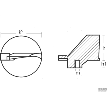 Anodo pinna yamaha 100/115 in alluminio