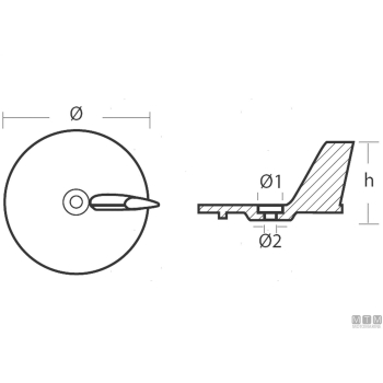 Anodo pinna yamaha 20/25 in zinco