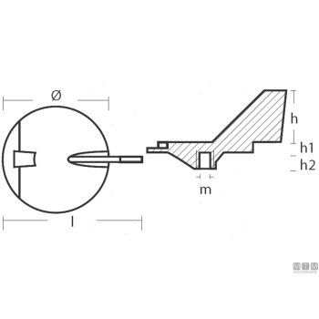 Anodo pinna yamaha f150 in alluminio