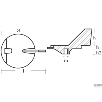 Anodo pinna yamaha fl150 in zinco