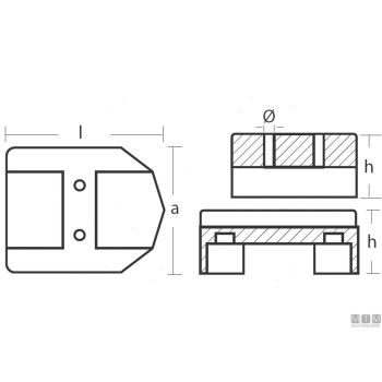 Anodo placca alpha/bravo 806bis in alluminio