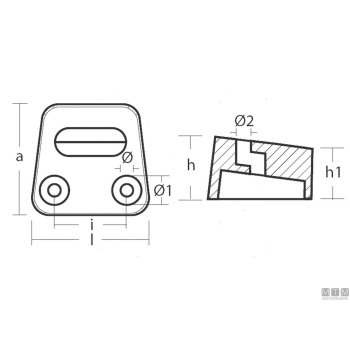 Anodo placca cubo omc king cobra in alluminio