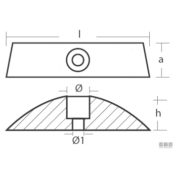 Anodo placca doppia volvo 110/120 in alluminio
