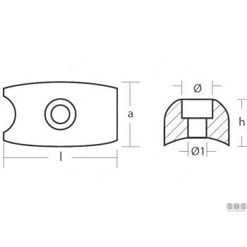 Anodo placca per bow thruster volvo in zinco