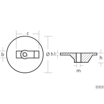 Anodo placca per piede mercury 35<>v6 in zinco