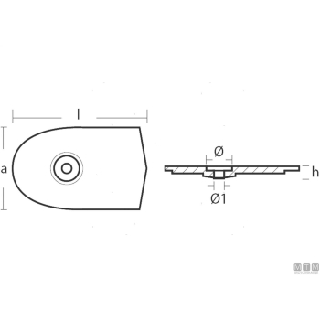 Anodo placca piede yamaha 6c/8c in zinco
