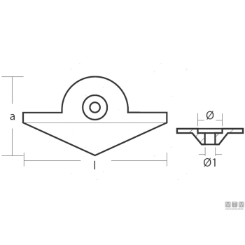 Anodo placca piede yamaha 9.9d in zinco