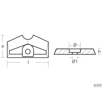 Anodo placca piede yamaha f4a in zinco