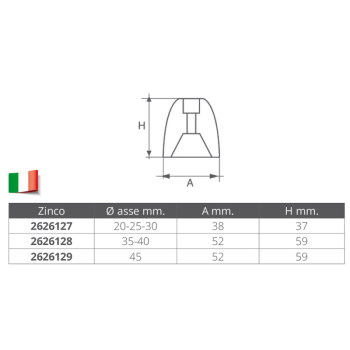 Anodo ricambio Ø mm.20-25-30