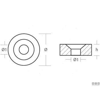 Anodo rondella per mercury 824 in alluminio