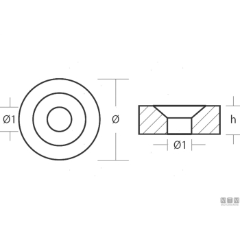Anodo rondella per tohatsu m2.5a in alluminio