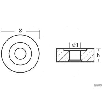 Anodo rondella per tohatsu m5b in alluminio