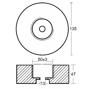 Anodo tondo Ø mm.135 h.47