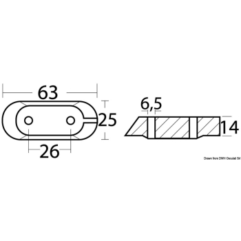 Anodo zinco cavalletto Yamaha 4/70 HP 