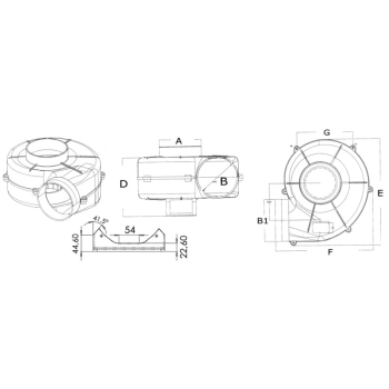 Aspiratore staffa 12 V 19 A 