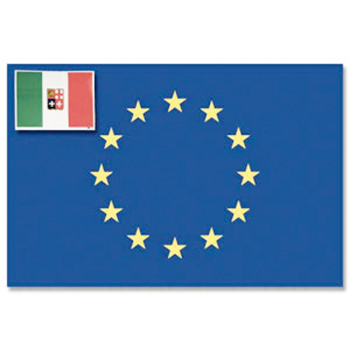 BANDIERA EUROPA+ITALIA CM.20X30