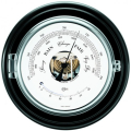 Baro-termometro Serie Columbus Barigo Ottone Cromato e Cornice Nera