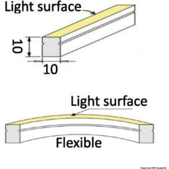 Barra luminosa led flessibile Neon 24V blu 