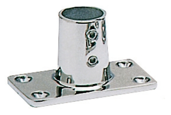 Base inox diritta quadra 22 mm 