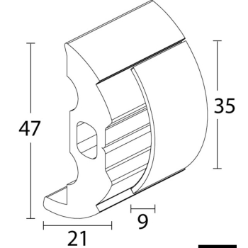 Base Pvc Nera per profilo 38 