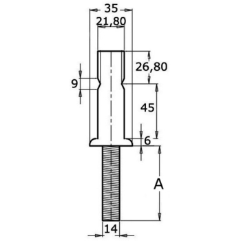 Basetta candeliere 45 x 1,5 mm 